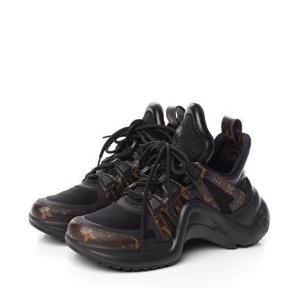 Louis Vuitton Calfskin Patent Monogram LV Archlight Sneakers 37.5 Black 3 of 10