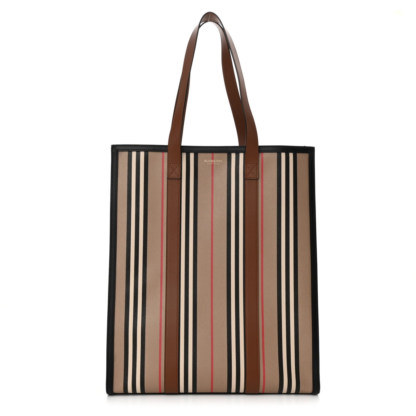 E-Canvas Stripe Book Tote Archive Beige
