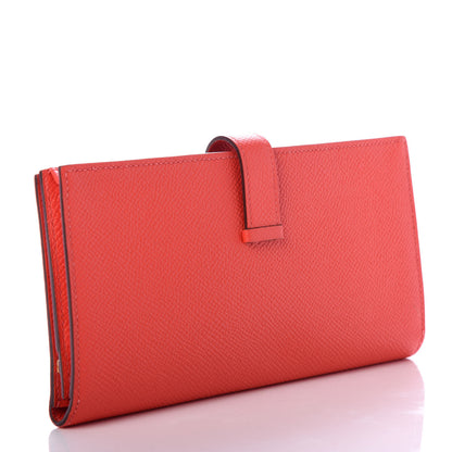 Hermes Epsom Bearn Gusset Wallet Rose Jaipur 3 of 8