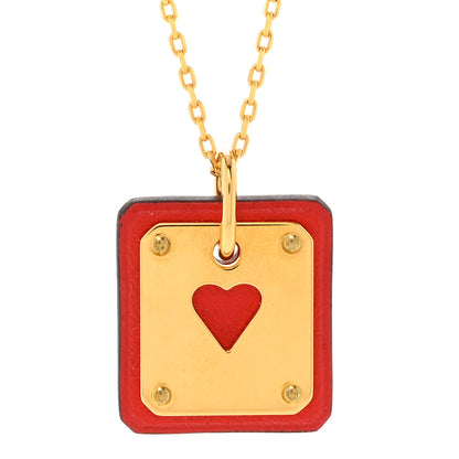 Hermes Gold Plated Swift As De Coeur Necklace 4 of 7