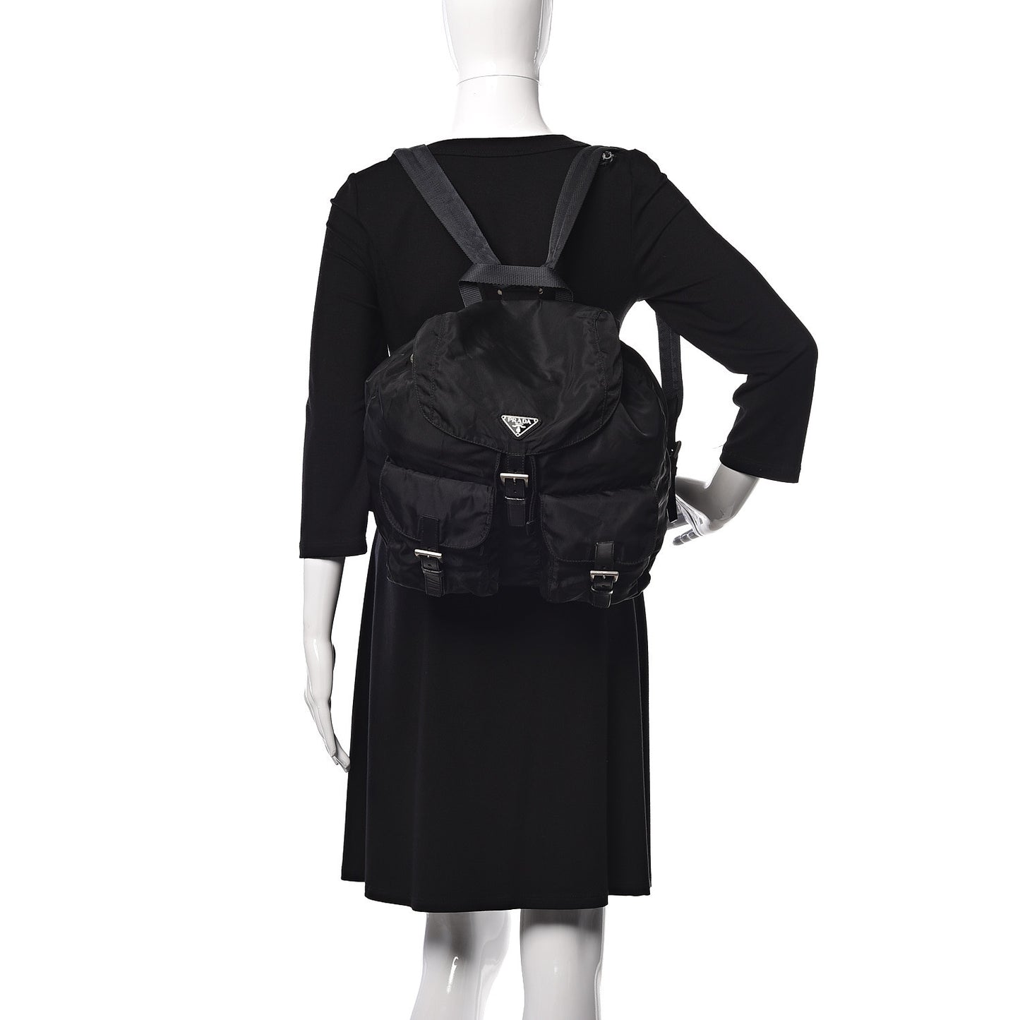 Nylon Vela Medium Backpack Black