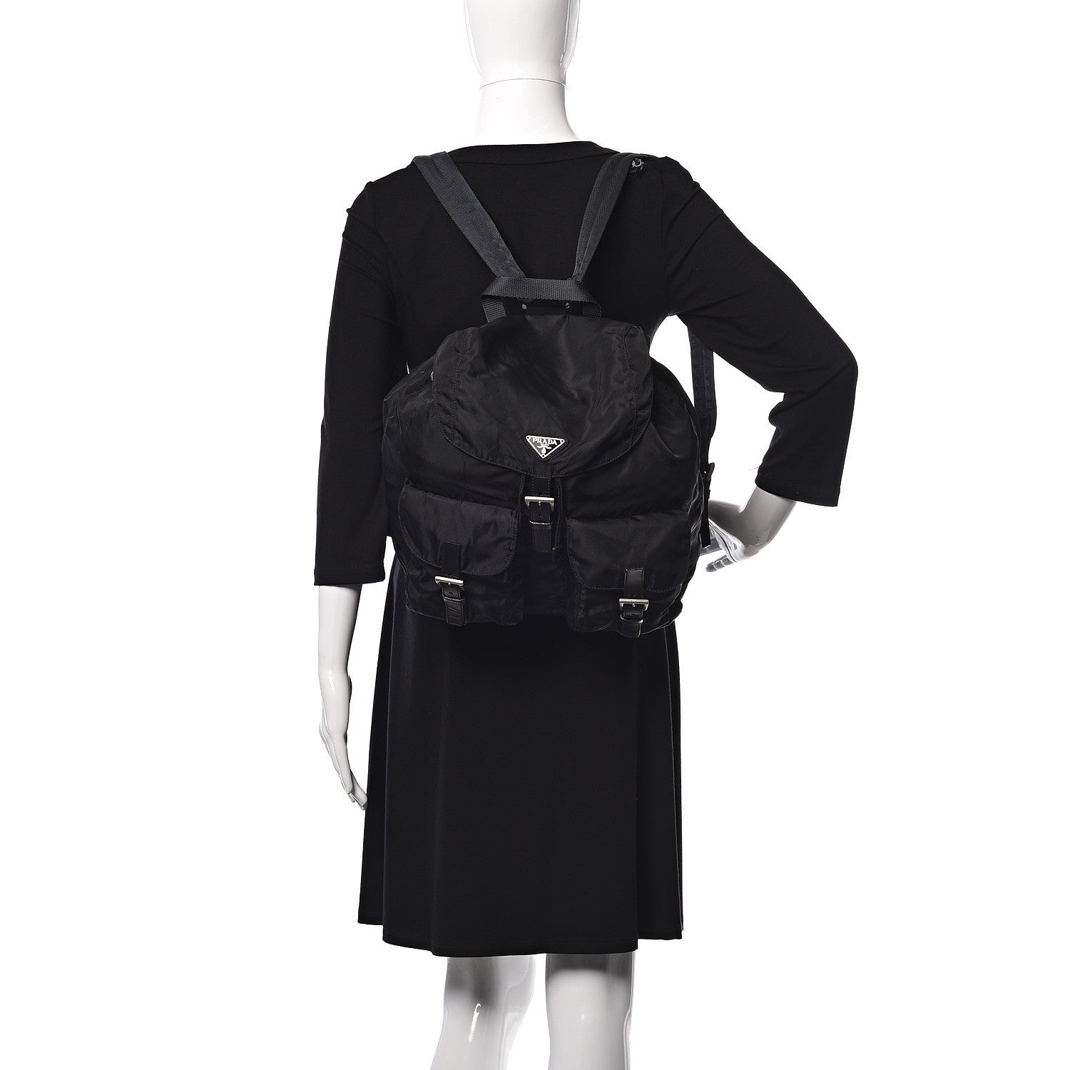 Prada Nylon Vela Medium Backpack Black 2 of 17