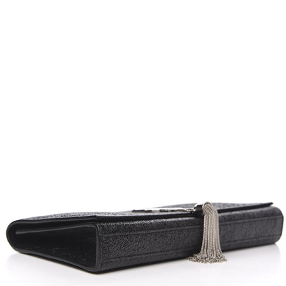 Saint Laurent Glitter Classic Monogram Cassandre Tassel Clutch Black 4 of 10