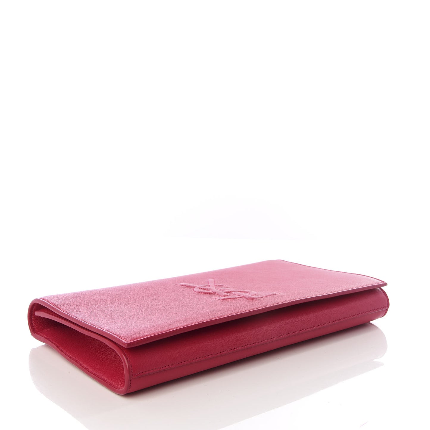Goatskin Monogram Large Belle De Jour Clutch Lipstick Fuchsia