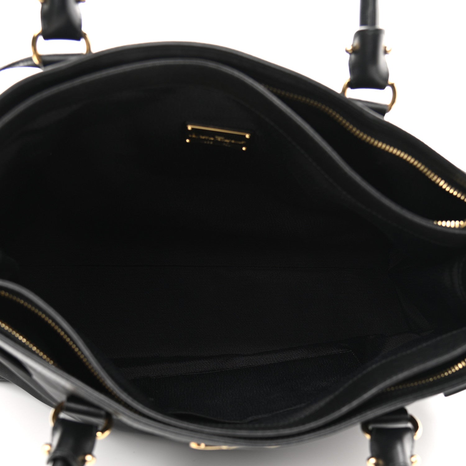 Salvatore Ferragamo Nylon Hammered Calfskin Batik Tote Black 5 of 9