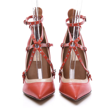 Valentino Garavani Nappa Love Latch 100mm Pumps 37.5 Deep Coral Poudre 3 of 9