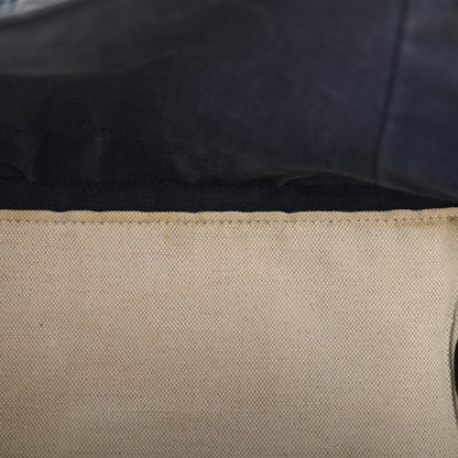 Balenciaga Cotton Canvas Satin Calfskin S Navy Cabas Natural Black 14 of 19