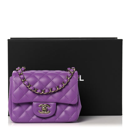 Chanel Lambskin Quilted Mini Square Flap Purple 10 of 10