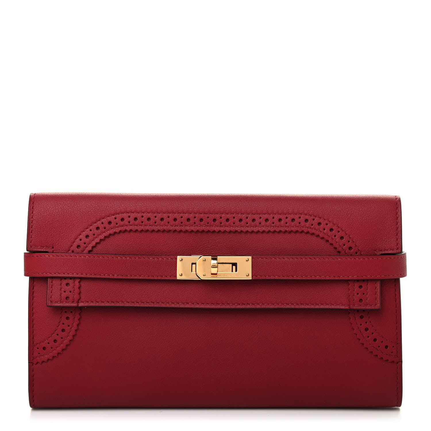 Hermes Swift Ghillies Kelly Longue Wallet Rouge Grenat 1 of 6