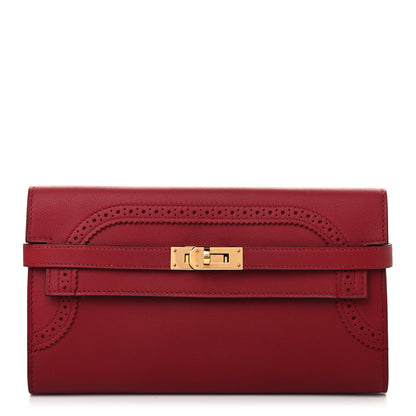 Hermes Swift Ghillies Kelly Longue Wallet Rouge Grenat 1 of 6