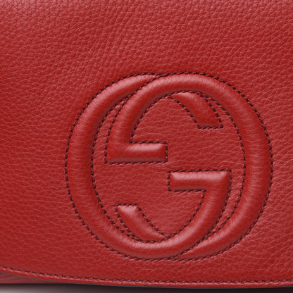 Gucci Pebbled Calfskin Medium Soho Flap Crossbody Tabasco Red 10 of 10