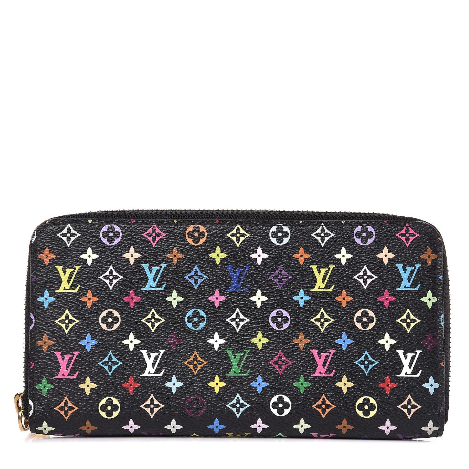 Louis Vuitton Monogram Multicolor Zippy Wallet Black Grenade 1 of 7