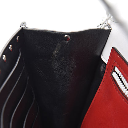 Valentino Garavani Lambskin Free Rockstud Spike Wallet on Chain Optic White 9 of 17