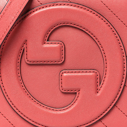 Gucci Sakai Be Green Calfskin Diagonal Stitched Blondie Top Handle Bag Pink 8 of 13