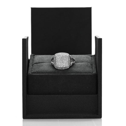 David Yurman Sterling Silver Diamond 11mm Albion Pave Ring 54 7 5 of 5