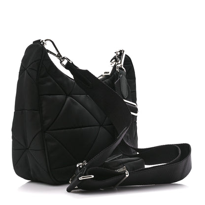 Prada Re-Nylon Triangle Padded Patchwork Shoulder Bag Black 3 of 11