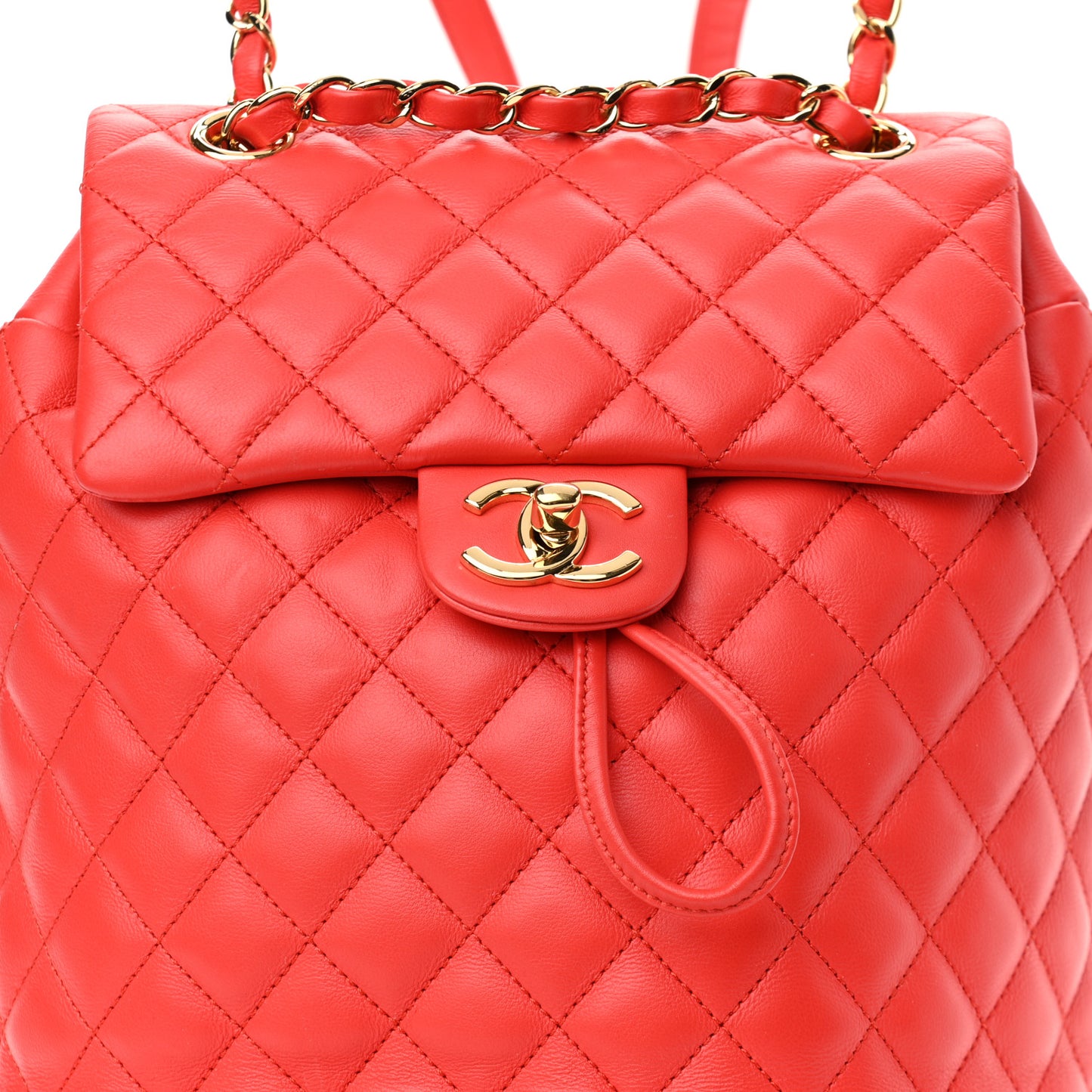 Lambskin Quilted Small Urban Spirit Backpack Red