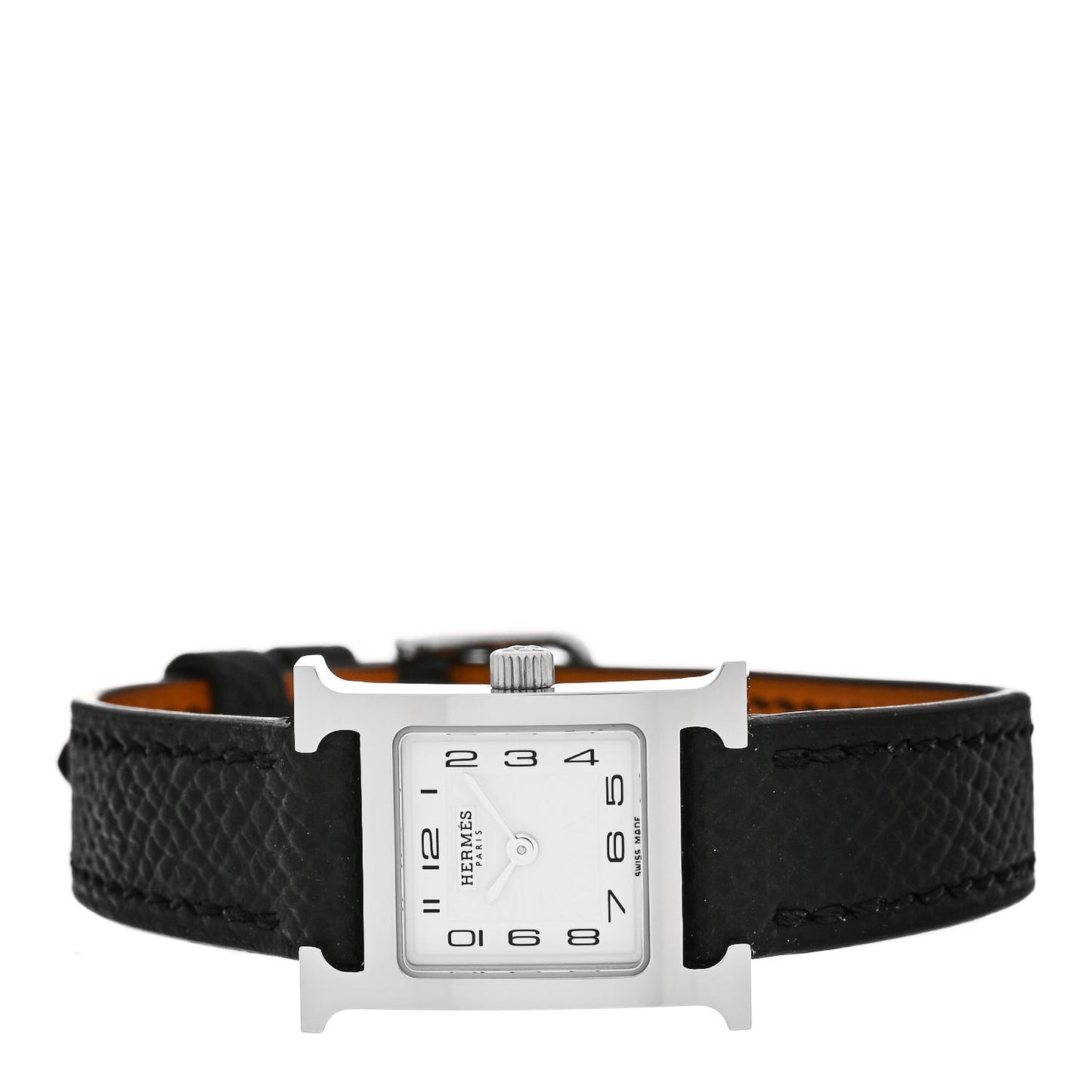 Stainless Steel Epsom 17.2mm Heure H Hour Quartz Watch Noir
