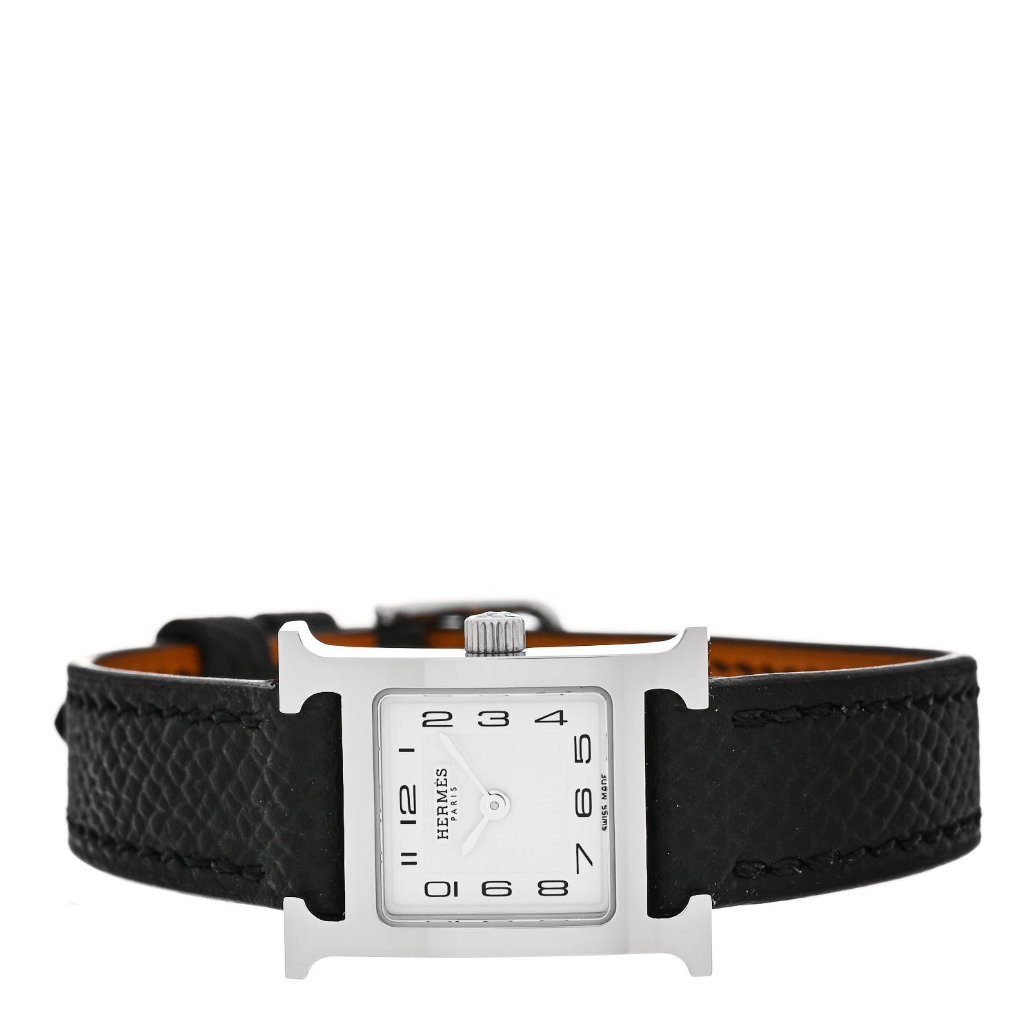 Hermes Stainless Steel Epsom 17.2mm Heure H Hour Quartz Watch Noir 2 of 5