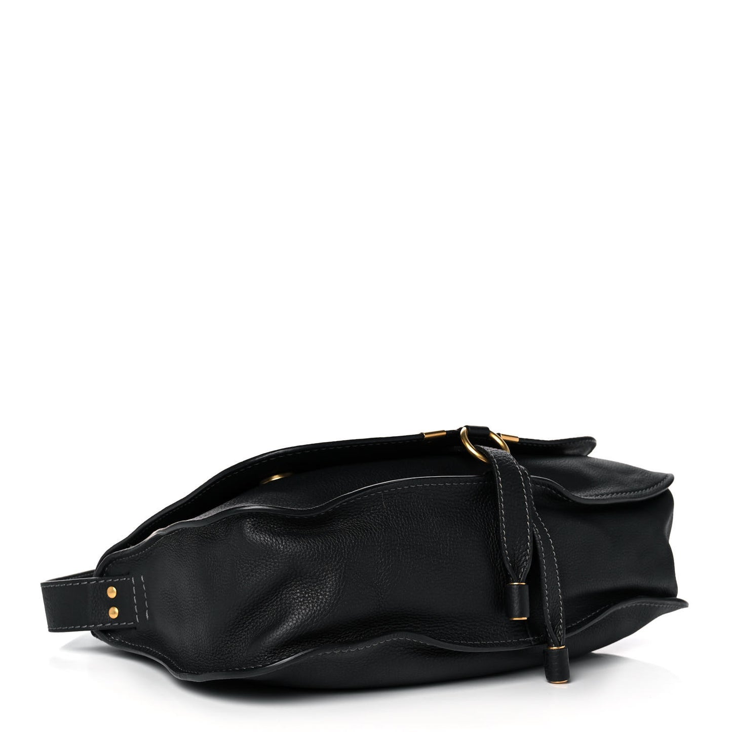 Calfskin Medium Marcie Top Handle Bag Black