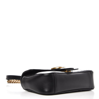 Gucci Calfskin Matelasse Mini GG Marmont Shoulder Bag Black 5 of 9