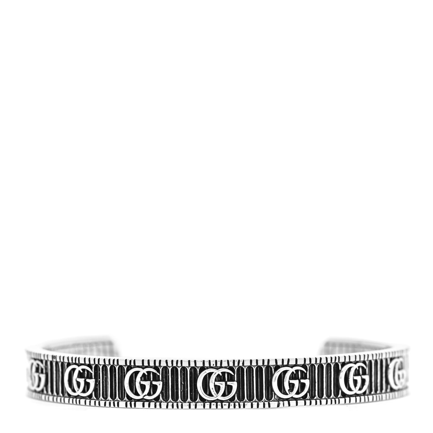 Gucci Sterling Silver Double G Marmont Cuff Bracelet 1 of 5