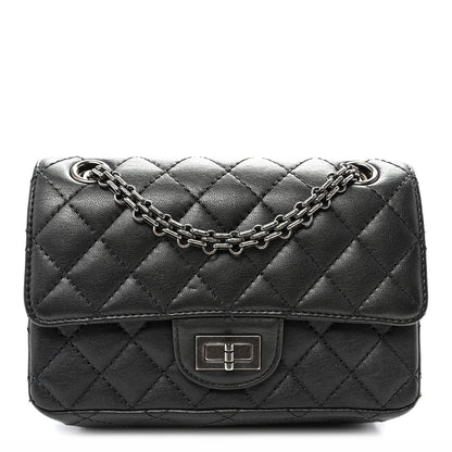 Chanel Metallic Sheepskin Quilted 2.55 Reissue Mini Flap Dark Silver 1 of 12
