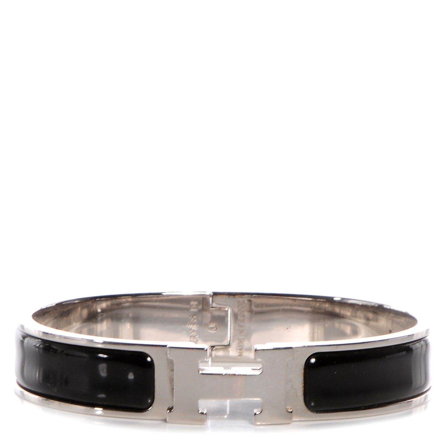 Enamel Narrow Clic Clac H Bracelet PM Black