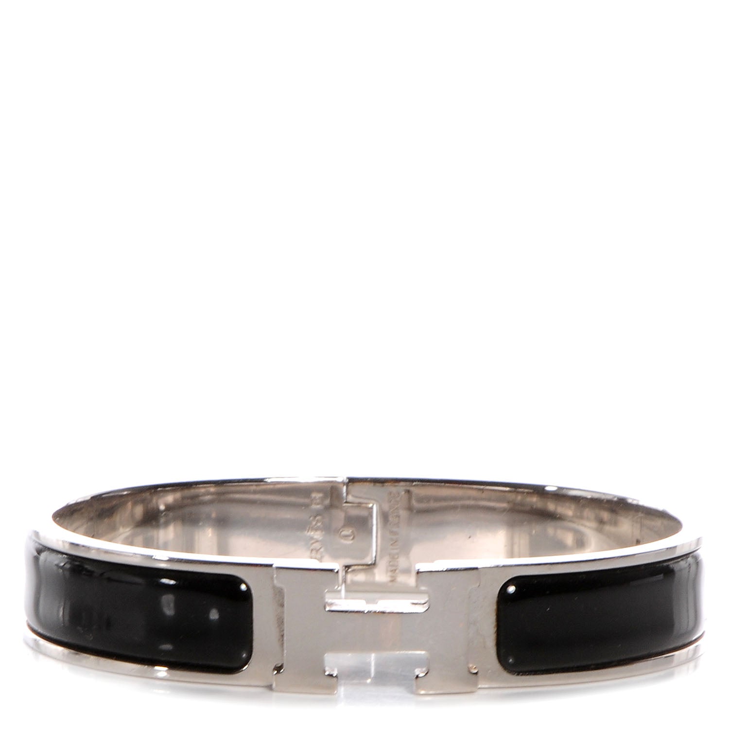 Hermes Enamel Narrow Clic Clac H Bracelet PM Black 1 of 5