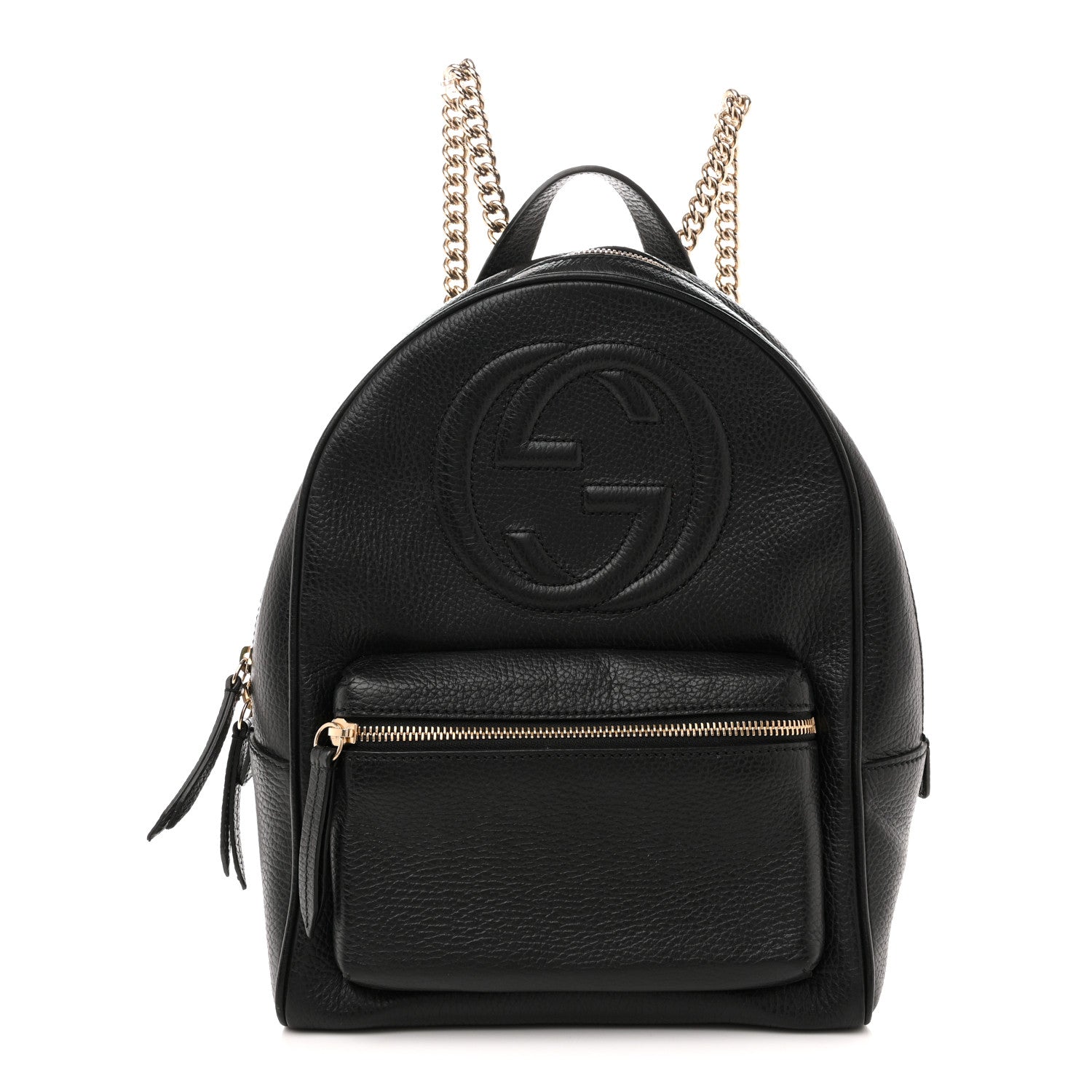 Gucci Pebbled Calfskin Soho Chain Backpack Black 1 of 12