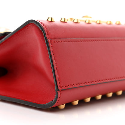 Gucci Calfskin Studded Small Padlock Shoulder Bag Hibiscus Red 9 of 10