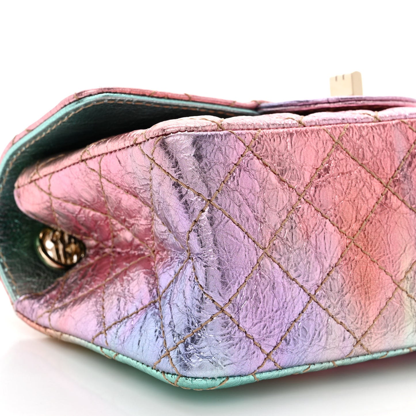 Metallic Goatskin Quilted Mini 2.55 Reissue Flap Multicolor