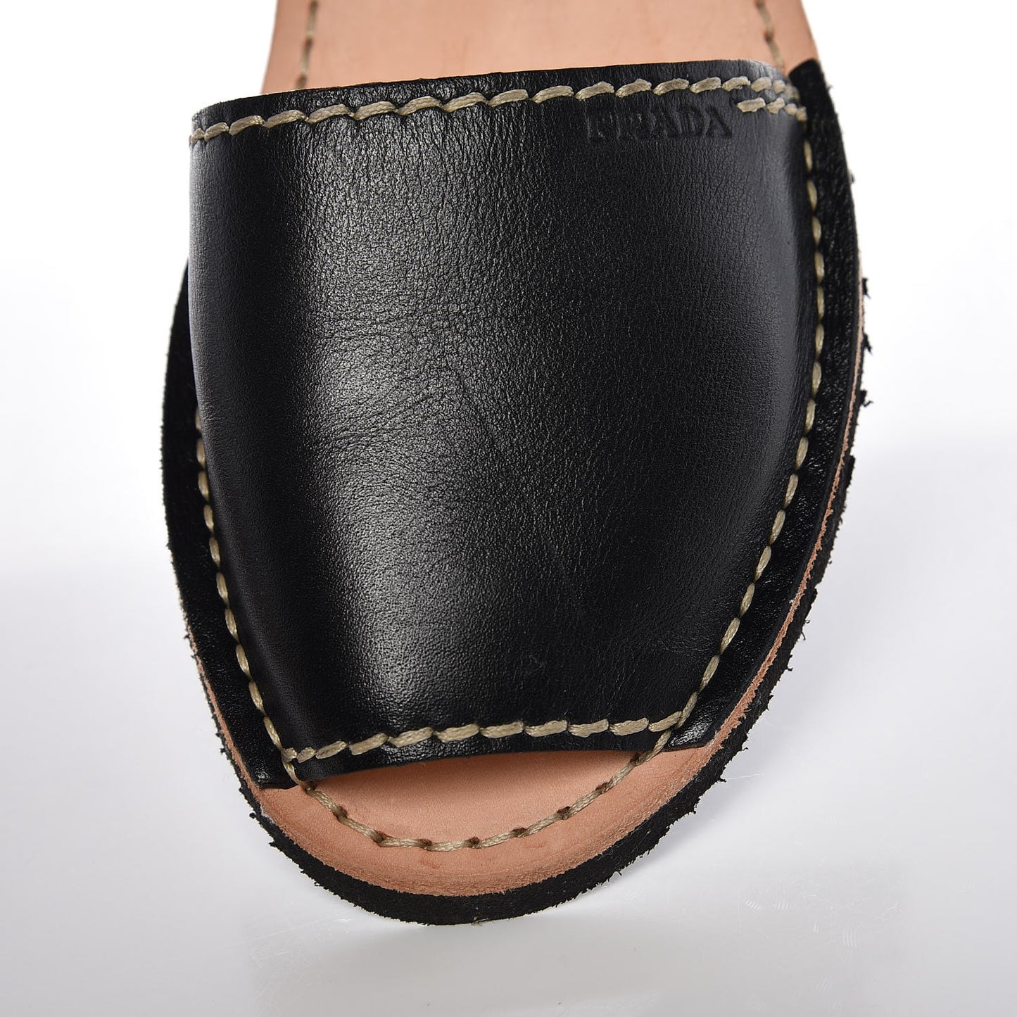 Vitello Slingback Flat Sandals 37 Black