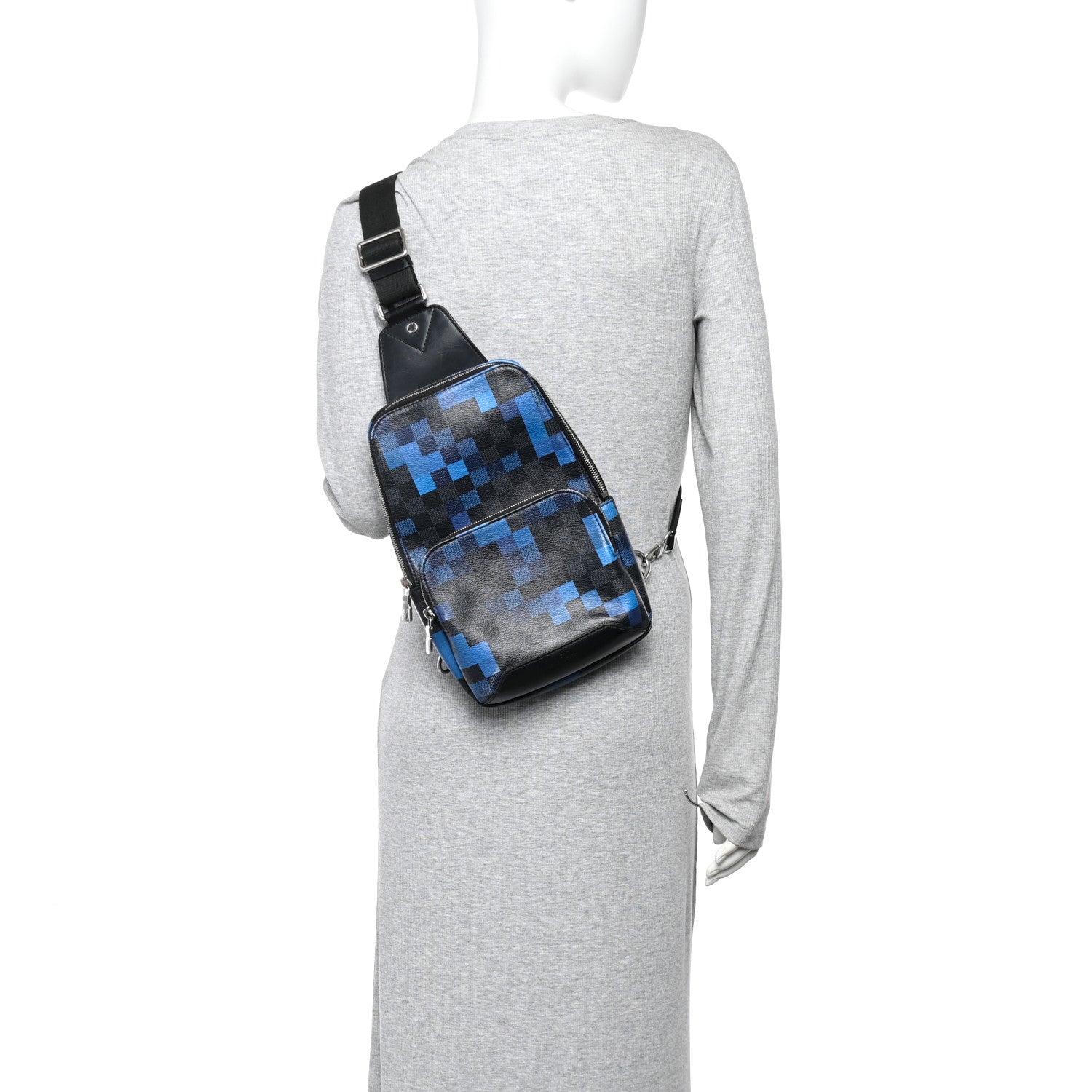 Louis Vuitton Damier Graphite Pixel Avenue Sling Backpack Blue 2 of 10