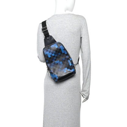 Louis Vuitton Damier Graphite Pixel Avenue Sling Backpack Blue 2 of 10