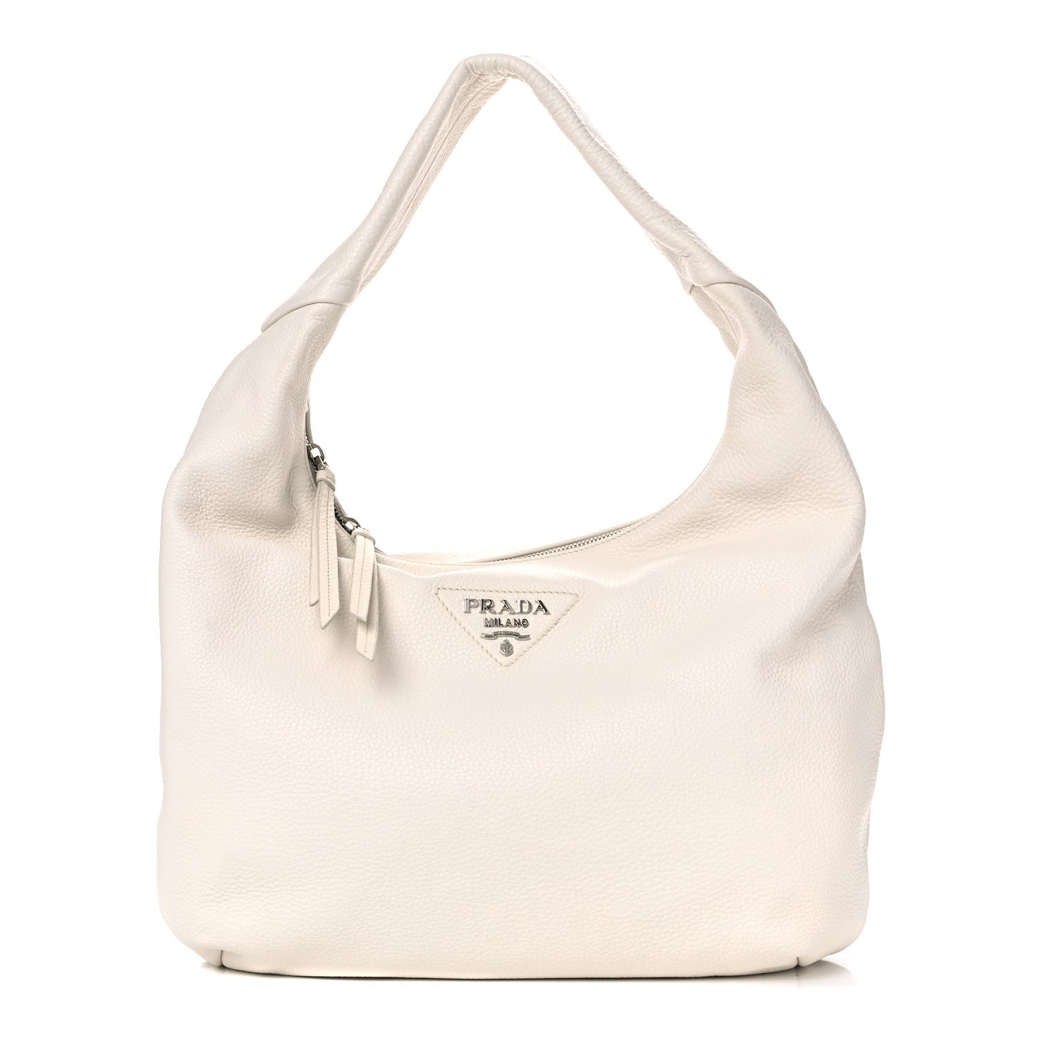 Prada Vitello Daino Hobo White 1 of 8