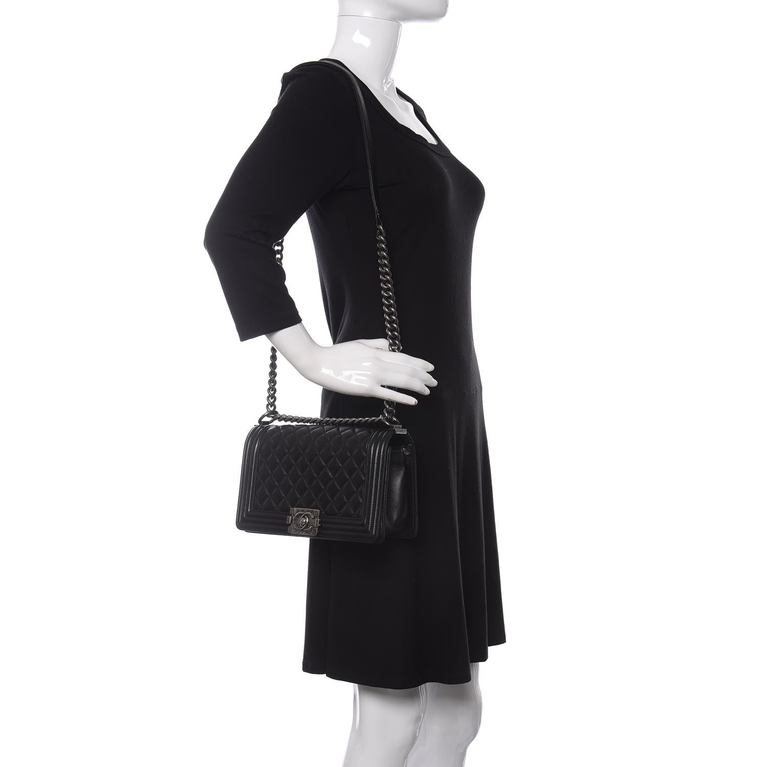 Chanel Lambskin Quilted Medium Boy Flap Black 2 of 19