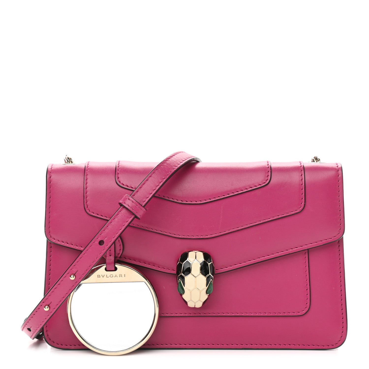 Bulgari Calfskin Serpenti Forever Crossbody Bag Plum 1 of 12