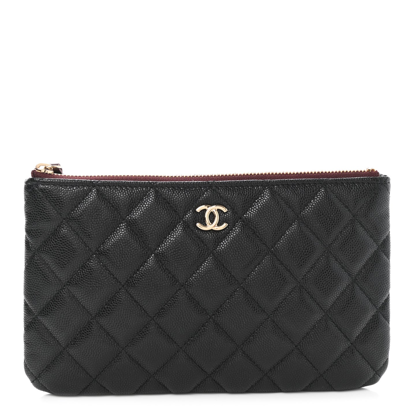 Caviar Quilted Cosmetic Case Black