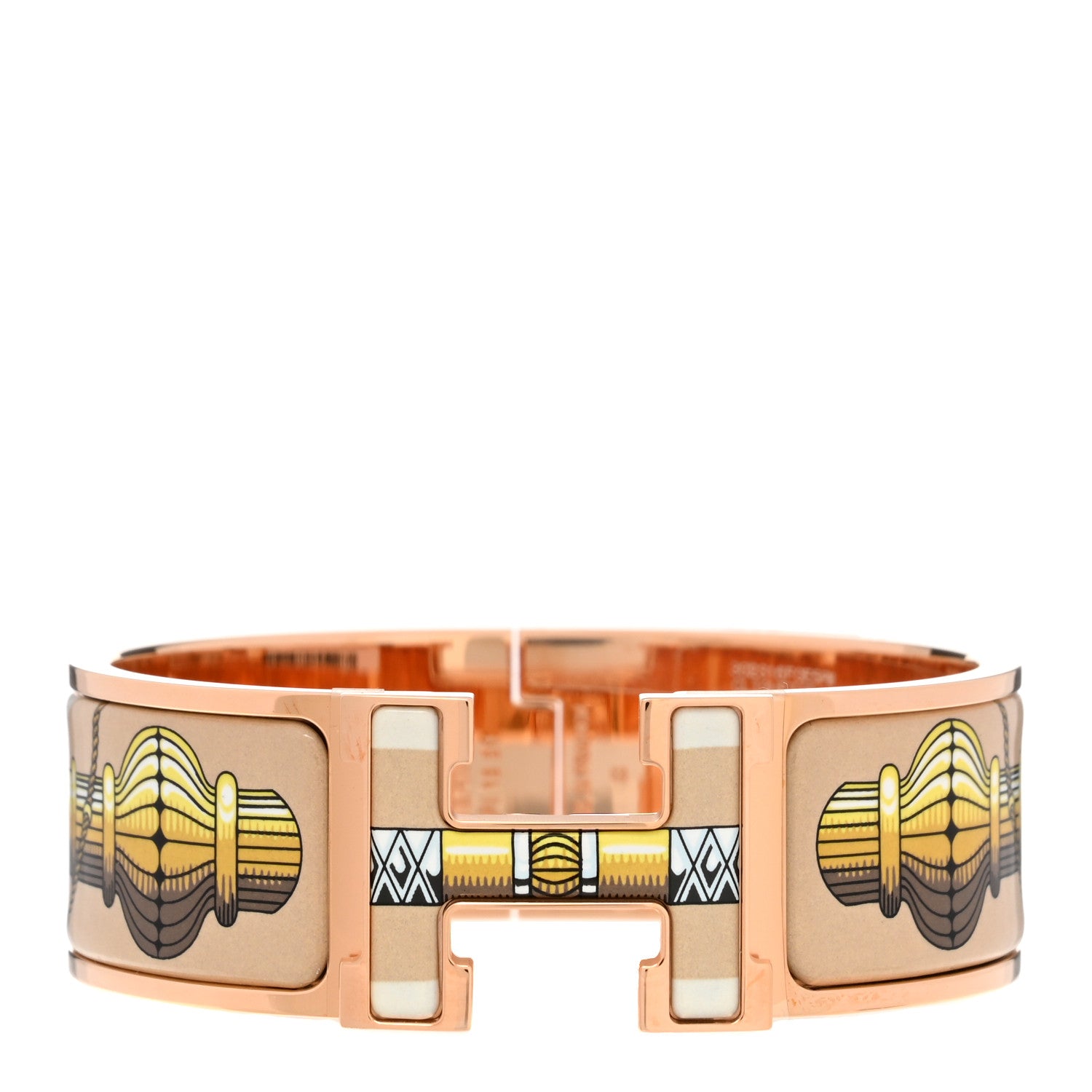 Hermes Enamel Wide Print Cliquetis Clic Clac H Bracelet GM Songe Nuit 1 of 5