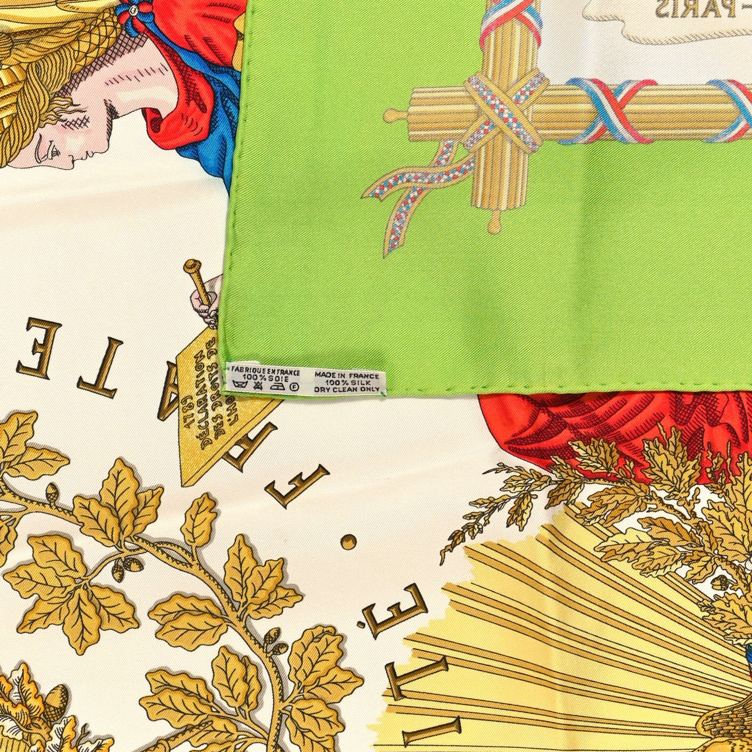 Hermes Silk Republique Francaise Liberte Egalite Fraternite 1789 Scarf 90 3 of 4