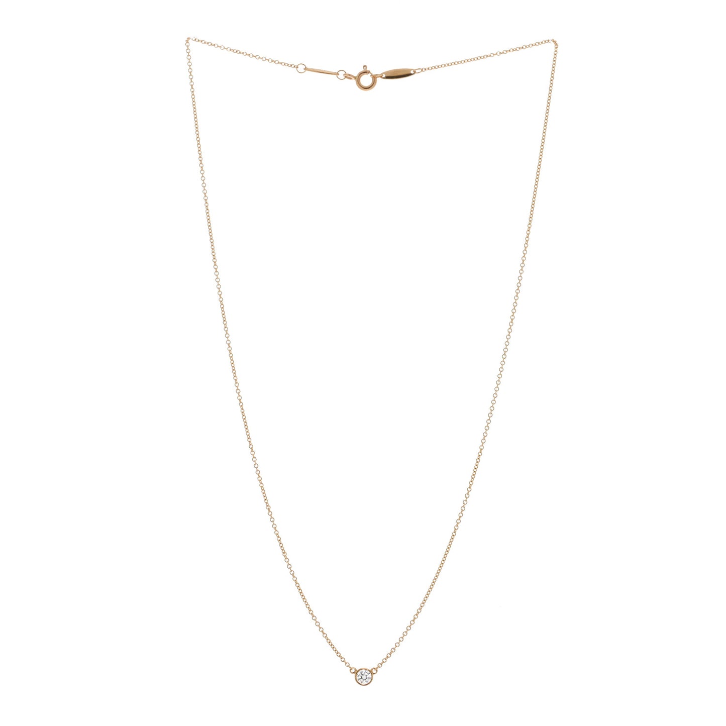 18K Yellow Gold Diamond .15ct Elsa Peretti Diamonds by the Yard Pendant Necklace