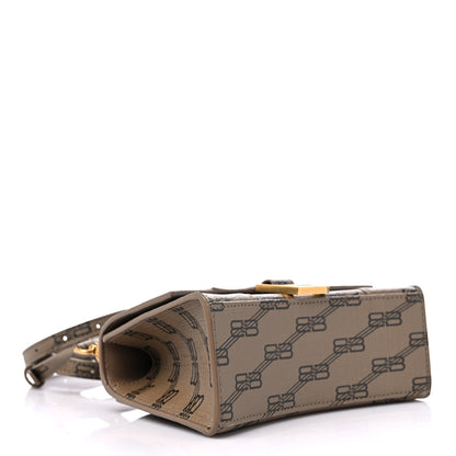 Balenciaga Coated Canvas BB Monogram Hourglass Top Handle Bag XS Beige Brown 4 of 11