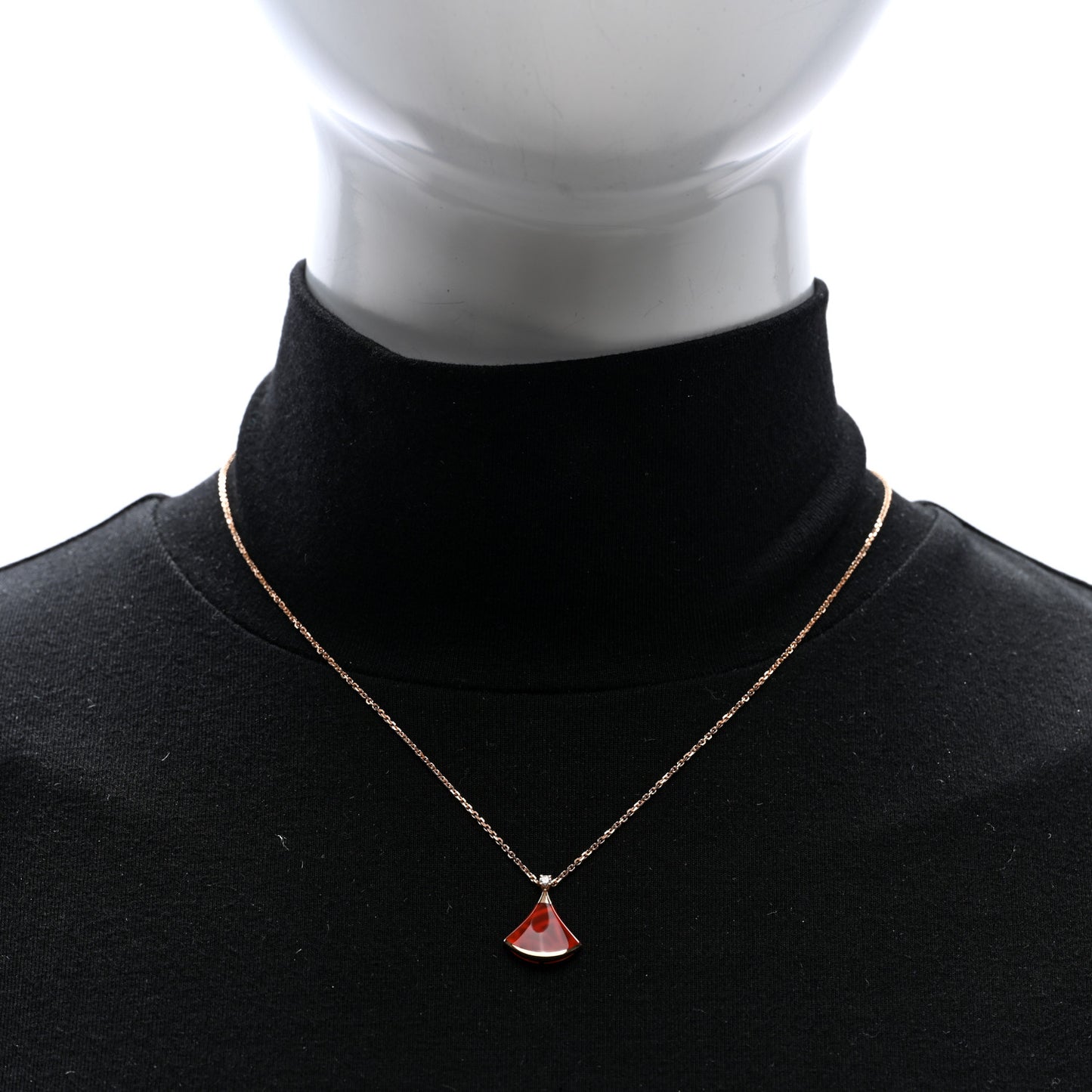 18K Rose Gold Diamond Carnelian Divas' Dream Pendant Necklace