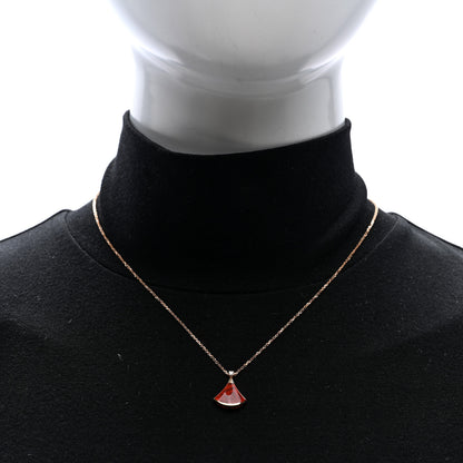 Bulgari 18K Rose Gold Diamond Carnelian Divas' Dream Pendant Necklace 2 of 5