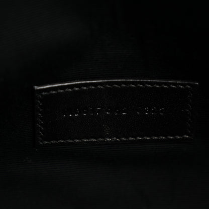 Saint Laurent Grain De Poudre Matelasse Chevron Monogram Monochrome Envelope Clutch Black 7 of 7