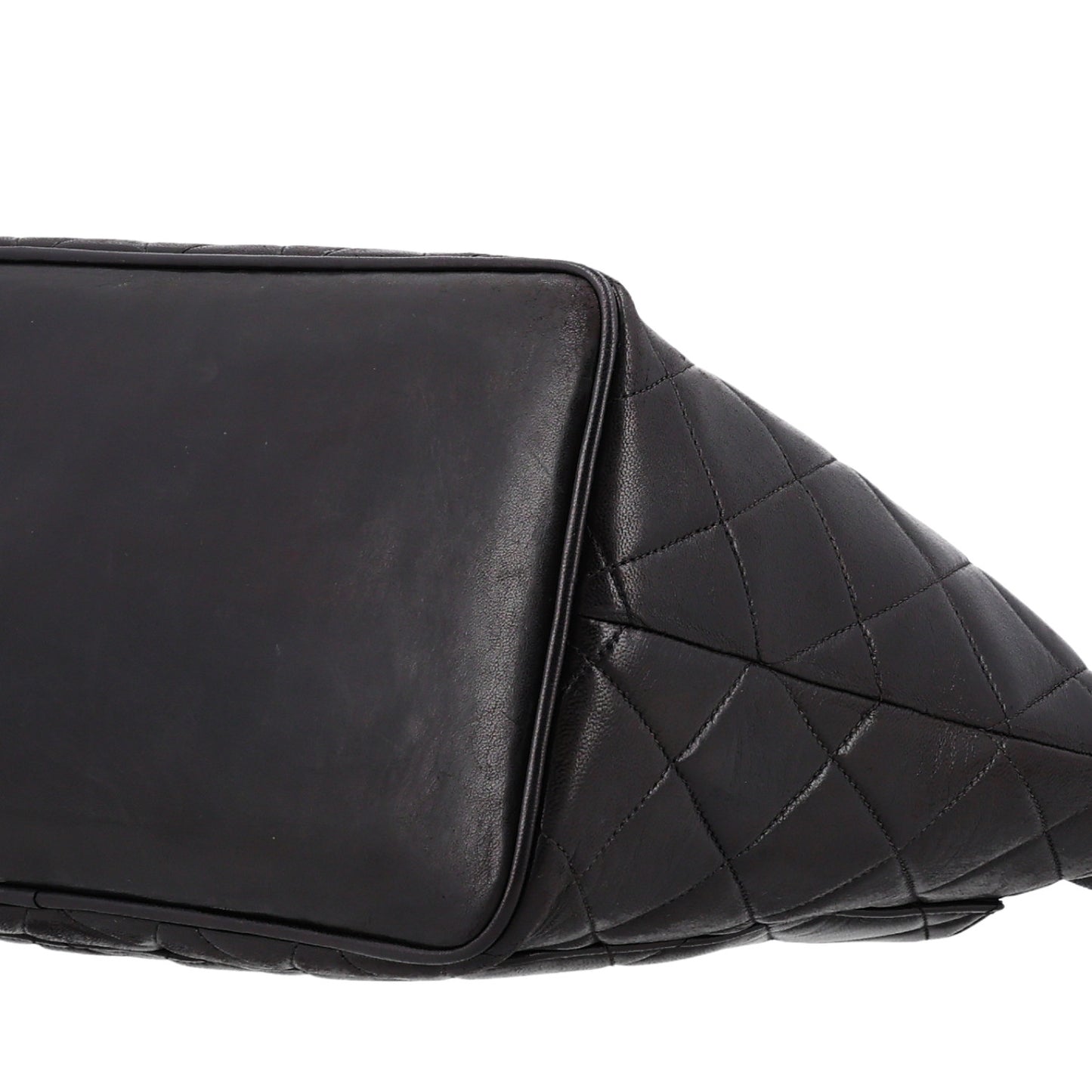 Lambskin Quilted Medallion Tote Black