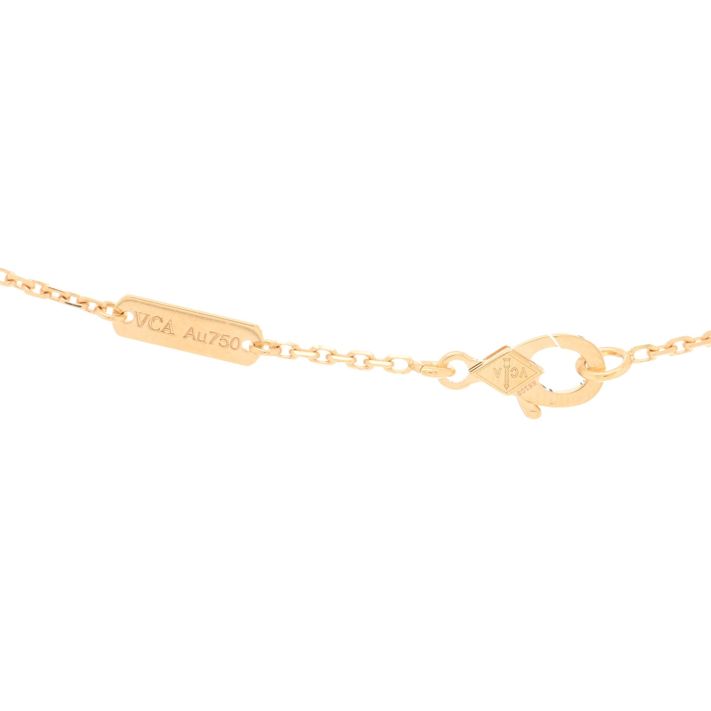 18K Yellow Gold Black Onyx Vintage Alhambra Pendant Necklace