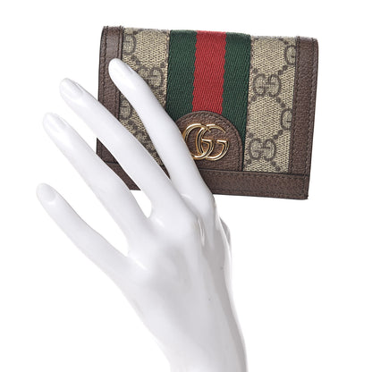 Gucci GG Supreme Monogram Web Ophidia Card Case Beige New Acero 2 of 8