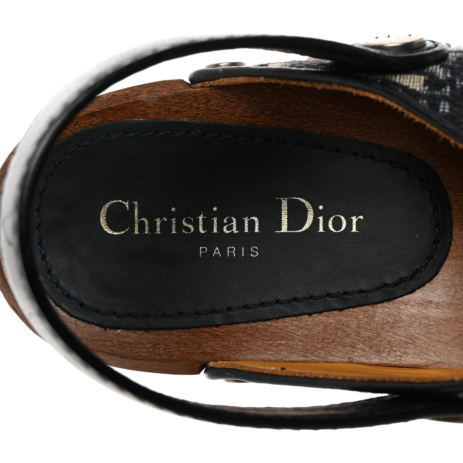 Christian Dior Canvas Oblique Diorquake 20mm Slingback Clogs 38 Deep Blue 7 of 8